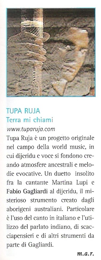 Recensione del CD "Terra Mi Chiami" sulla rivista "Percussioni"